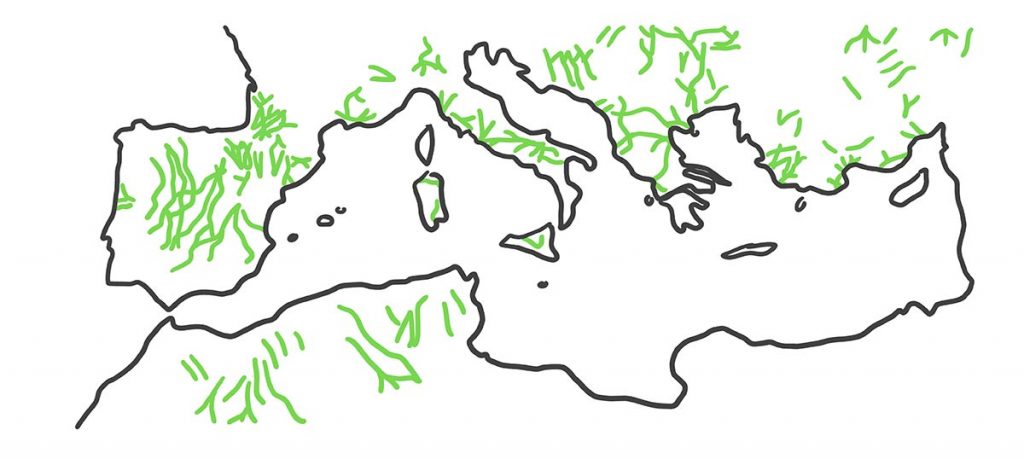Mapa Europa vias pecuarias